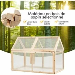 RELAX4LIFE Mini Serre De Jardin En Bois Peint Anti-Corrosion, Serre à Tomate Extérieure Avec 2 Toit Ouvrable Fixable En Panneaux Polycarbonate Isolation Thermique(100×55×70 Cm) 11 RELAX4LIFE Mini Serre De Jardin En Bois Peint Anti-Corrosion, Serre à Tomate Extérieure Avec 2 Toit Ouvrable Fixable En Panneaux Polycarbonate Isolation Thermique(100×55×70 Cm) -France Serre de jardin Soldes 2022 60464523 5