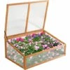 RELAX4LIFE Mini Serre De Jardin En Bois, Serre Extérieure Avec Porte, Plateau Amovible Et Vitrages Transparents Pour Plantes Et Fleurs, Protection Contre Pluie Et Vent (100×65×40 Cm) 2 RELAX4LIFE Mini Serre De Jardin En Bois, Serre Extérieure Avec Porte, Plateau Amovible Et Vitrages Transparents Pour Plantes Et Fleurs, Protection Contre Pluie Et Vent (100×65×40 Cm) -France Serre de jardin Soldes 2022 60464565 1