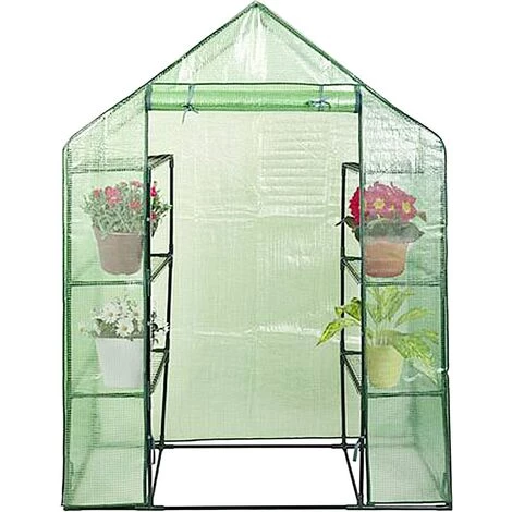 RELAX4LIFE Serre De Jardin Solide En PE Vert Avec Étagères En Maille De Fer Et Bâche Pour Serre Imperméable, Facile à Assembler, 143 X 73 X 195 Cm(143x73x195cm, Vert) 3 RELAX4LIFE Serre De Jardin Solide En PE Vert Avec Étagères En Maille De Fer Et Bâche Pour Serre Imperméable, Facile à Assembler, 143 X 73 X 195 Cm(143x73x195cm, Vert)