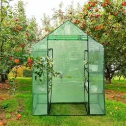 RELAX4LIFE Serre De Jardin Solide En PE Vert Avec Étagères En Maille De Fer Et Bâche Pour Serre Imperméable, Facile à Assembler, 143 X 73 X 195 Cm(143x73x195cm, Vert) 11 RELAX4LIFE Serre De Jardin Solide En PE Vert Avec Étagères En Maille De Fer Et Bâche Pour Serre Imperméable, Facile à Assembler, 143 X 73 X 195 Cm(143x73x195cm, Vert) -France Serre de jardin Soldes 2022 60464617 5