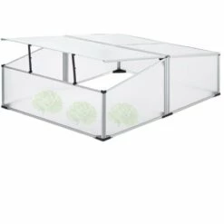 Relaxdays Serre En Aluminium, Jardin, Pour Jeunes Plants, HxLxP : 40x120x100cm, Perméable Aux UVs, Potager, Transparent