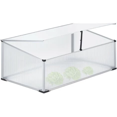 Relaxdays Serre En Aluminium, Jardin, Pour Jeunes Plants, HxLxP : 40x100x60cm, Perméable Aux UVs, Potager, Transparent 3 Relaxdays Serre En Aluminium, Jardin, Pour Jeunes Plants, HxLxP : 40x100x60cm, Perméable Aux UVs, Potager, Transparent