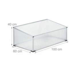Relaxdays Serre En Aluminium, Jardin, Pour Jeunes Plants, HxLxP : 40x100x60cm, Perméable Aux UVs, Potager, Transparent 11 Relaxdays Serre En Aluminium, Jardin, Pour Jeunes Plants, HxLxP : 40x100x60cm, Perméable Aux UVs, Potager, Transparent -France Serre de jardin Soldes 2022 60563847 5