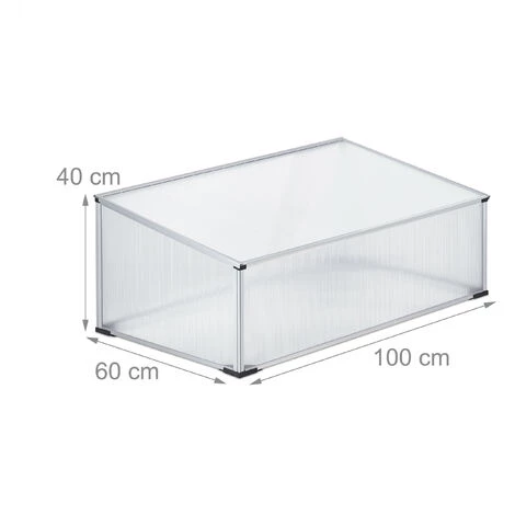 Relaxdays Serre En Aluminium, Jardin, Pour Jeunes Plants, HxLxP : 40x100x60cm, Perméable Aux UVs, Potager, Transparent 7 Relaxdays Serre En Aluminium, Jardin, Pour Jeunes Plants, HxLxP : 40x100x60cm, Perméable Aux UVs, Potager, Transparent – Image 5