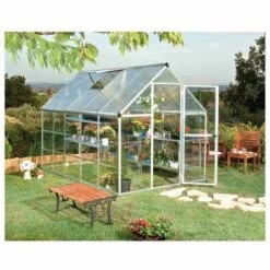 CANOPIA Serre De Jardin En Polycarbonate Hybrid 5,66 M², Couleur Argent, Ancrage Au Sol Oui - Argent 8 CANOPIA Serre De Jardin En Polycarbonate Hybrid 5,66 M², Couleur Argent, Ancrage Au Sol Oui - Argent -France Serre de jardin Soldes 2022 6109582 2