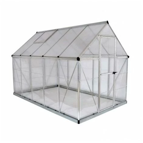 CANOPIA Serre De Jardin En Polycarbonate Hybrid 5,66 M², Couleur Argent, Ancrage Au Sol Oui - Argent 6 CANOPIA Serre De Jardin En Polycarbonate Hybrid 5,66 M², Couleur Argent, Ancrage Au Sol Oui - Argent – Image 4