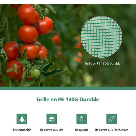 COSTWAY Serre De Jardin Portable-100 Cm X 50 Cm X 170 Cm Avec Porte à Glissière Enroulable-2 Sangles Housse En Plastique PE 6 COSTWAY Serre De Jardin Portable-100 Cm X 50 Cm X 170 Cm Avec Porte à Glissière Enroulable-2 Sangles Housse En Plastique PE – Image 4