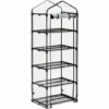 Relaxdays Serre De Balcon, Bâche En PVC, Structure En Acier, 5 étagères, HxLxP : Env. 192 X 69 X 50 cm, Noir/transparent -France Serre de jardin Soldes 2022 61313822 1