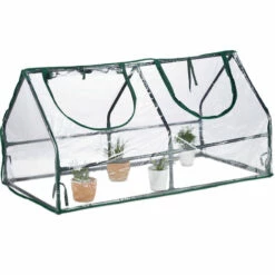 Relaxdays Serre De Jardin, Avec 2 Fenêtres, Toit Pointu, Abri En PVC,HLP : 60 x 120 x 60 cm, Transparent