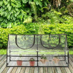 Relaxdays Serre De Jardin, Avec 2 Fenêtres, Toit Pointu, Abri En PVC,HLP : 60 x 120 x 60 cm, Transparent -France Serre de jardin Soldes 2022 61313978 3