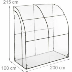 Relaxdays Serre De Jardin Pour Tomates, Bâche PVC, Facilement Accessible, HxLxP : 215 X 200 X 100 Cm, Transparent/noir -France Serre de jardin Soldes 2022 61313994 5