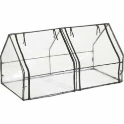 Relaxdays Serre De Jardin 2 Portes, Bâche En PVC, Pour Vos Plantations Précoces, HxLxP : 92 X 180 X 92 cm; Transparent -France Serre de jardin Soldes 2022 61314003 2