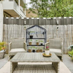 Relaxdays Serre Pour Balcon, Bâche En PVC, Structure Acier, 4 étagères, HxLxP : 125 X 69 X 29 cm, Noir/transparent -France Serre de jardin Soldes 2022 61314009 4