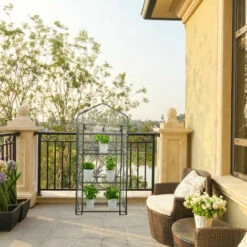 Relaxdays Serre Pour Balcon, Bâche En PVC, Structure En Acier, 3étagères, HxLxP : 126 X 59 X 37 cm; Noir/transparent -France Serre de jardin Soldes 2022 61314034 3