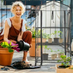 Relaxdays Serre De Balcon, Bâche En PVC, Structure Acier, 3 étagères, HxLxP : 127 X 69 X 49 Cm, Noir/transparent -France Serre de jardin Soldes 2022 61314096 3