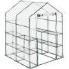 Relaxdays Serre De Jardin, Avec Bâche En PVC, 8 étages, à Taille Humaine, HLP : 195x143x143 cm, Vert/transparent -France Serre de jardin Soldes 2022 61314172 1