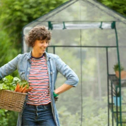 Relaxdays Serre De Jardin, Avec Bâche En PVC, 8 étages, à Taille Humaine, HLP : 195x143x143 cm, Vert/transparent -France Serre de jardin Soldes 2022 61314172 4