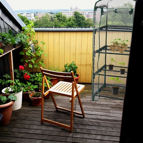 Relaxdays Serre De Balcon, Métal Et PVC, Taille Compacte, Avec Bâche, H X L X P : 159 X 69 X 49 cm, Verte/transparente 6 Relaxdays Serre De Balcon, Métal Et PVC, Taille Compacte, Avec Bâche, H X L X P : 159 X 69 X 49 cm, Verte/transparente – Image 4