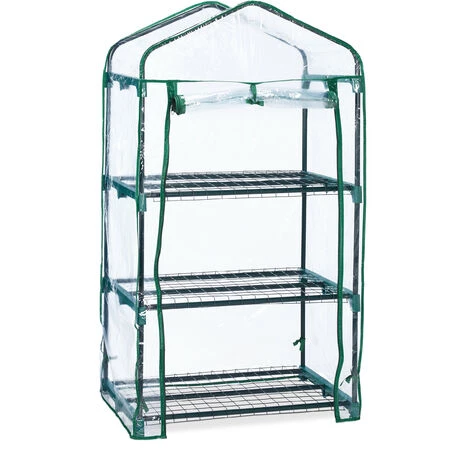 Relaxdays Serre De Balcon, Métal Et PVC, Taille Compacte, Avec Bâche, HxLxP : 127 X 69 X 49 cm, Verte/transparente 3 Relaxdays Serre De Balcon, Métal Et PVC, Taille Compacte, Avec Bâche, HxLxP : 127 X 69 X 49 cm, Verte/transparente
