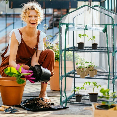 Relaxdays Serre De Balcon, Métal Et PVC, Taille Compacte, Avec Bâche, HxLxP : 127 X 69 X 49 cm, Verte/transparente 6 Relaxdays Serre De Balcon, Métal Et PVC, Taille Compacte, Avec Bâche, HxLxP : 127 X 69 X 49 cm, Verte/transparente – Image 4