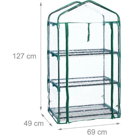 Relaxdays Serre De Balcon, Métal Et PVC, Taille Compacte, Avec Bâche, HxLxP : 127 X 69 X 49 cm, Verte/transparente 7 Relaxdays Serre De Balcon, Métal Et PVC, Taille Compacte, Avec Bâche, HxLxP : 127 X 69 X 49 cm, Verte/transparente – Image 5