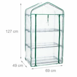 Relaxdays Serre De Balcon, Métal Et PE, 3 Niveaux, Avec Bâche, H X L X P : 127 X 69 X 49 cm, Vert/blanc 11 Relaxdays Serre De Balcon, Métal Et PE, 3 Niveaux, Avec Bâche, H X L X P : 127 X 69 X 49 cm, Vert/blanc -France Serre de jardin Soldes 2022 61314337 5