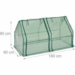 Relaxdays, Serre Avec Bâche, Deux Portes, Toit Pointu, Abri En PE, H X L X P : 90 X 180 X 90 cm, Vert -France Serre de jardin Soldes 2022 61314341 5