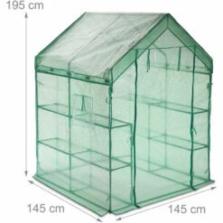 Relaxdays Grande Serre De Jardin, Avec Bâche En PE, Fer, 8 étages, H X L X P : 195 X 145 X 145 cm, Vert 11 Relaxdays Grande Serre De Jardin, Avec Bâche En PE, Fer, 8 étages, H X L X P : 195 X 145 X 145 cm, Vert -France Serre de jardin Soldes 2022 61314394 5