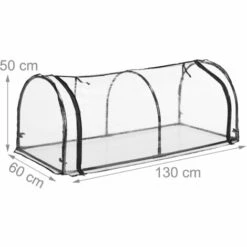 Relaxdays Serre De Jardin, Tunnel Plantations, H X L X P : 50 X 130 X 60 Cm, Tunnel Avec Porte, PVC, Transparent/noir -France Serre de jardin Soldes 2022 61347057 5