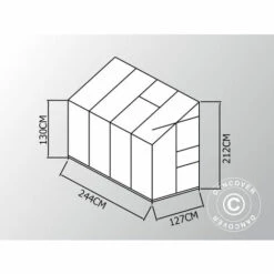 DANCOVER Serre Adossée Polycarbonate ZEN 3,1m², 1,27x2,44x2,12m, Vert - Vert 11 DANCOVER Serre Adossée Polycarbonate ZEN 3,1m², 1,27x2,44x2,12m, Vert - Vert -France Serre de jardin Soldes 2022 62023072 5