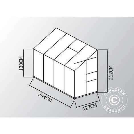 DANCOVER Serre Adossée Polycarbonate ZEN 3,1m², 1,27x2,44x2,12m, Vert - Vert 7 DANCOVER Serre Adossée Polycarbonate ZEN 3,1m², 1,27x2,44x2,12m, Vert - Vert – Image 5