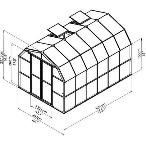 CANOPIA Serre De Jardin En Polycarbonate Rion Grand Gardener 10,38 M², Ancrage Au Sol Oui 5 CANOPIA Serre De Jardin En Polycarbonate Rion Grand Gardener 10,38 M², Ancrage Au Sol Oui – Image 3