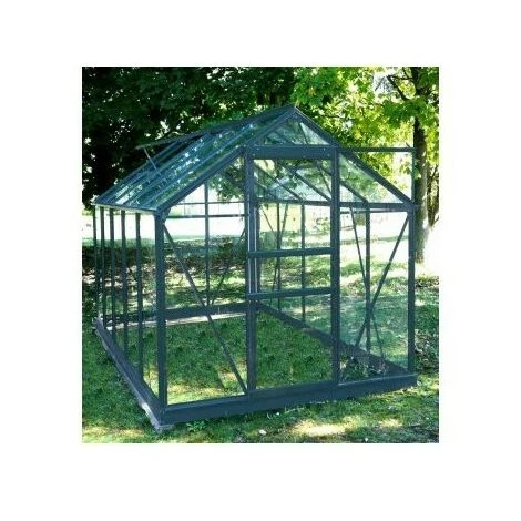 CHALET & JARDIN Serre De Jardin En Verre Trempé SEKURIT 4 Mm + Base - 5,8 M² 4 CHALET & JARDIN Serre De Jardin En Verre Trempé SEKURIT 4 Mm + Base - 5,8 M² – Image 2