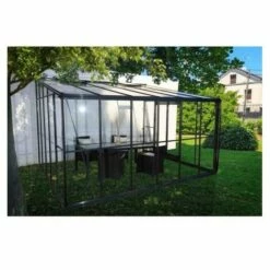CHALET & JARDIN Serre En Verre Trempé 4 Mm JARDIN D'HIVER + Base - 11,5 M² -France Serre de jardin Soldes 2022 6332752 4