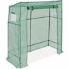 Relaxdays Serre De Jardin, Toit Incliné, Porte Avec Fermeture éclair, 2 Fenêtres, PE, HxLxP : 197 X 197 X 77 cm, Vert -France Serre de jardin Soldes 2022 63553729 1