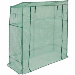 Relaxdays Serre De Jardin, Toit Incliné, Porte Avec Fermeture éclair, 2 Fenêtres, PE, HxLxP : 197 X 197 X 77 cm, Vert -France Serre de jardin Soldes 2022 63553729 2