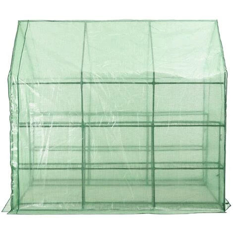 SUPERMARKET Serre De Plain-pied Avec 12 étagères Acier 143x214x196 Cm 6 SUPERMARKET Serre De Plain-pied Avec 12 étagères Acier 143x214x196 Cm – Image 4