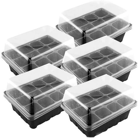 HKLFFJA Willkey Lot De 5 Bac à Semis, Mini Serre Pour Semis, Plateaux De Culture Avec Couvercle, Propagateur Jardin Pour Démarrage Et Croissance Semence, Germination Serre Durables - 60 Cellules 3 HKLFFJA Willkey Lot De 5 Bac à Semis, Mini Serre Pour Semis, Plateaux De Culture Avec Couvercle, Propagateur Jardin Pour Démarrage Et Croissance Semence, Germination Serre Durables - 60 Cellules