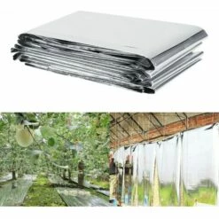 Film Réfléchissant Silver Plant, Feuilles De Revêtement Réfléchissantes Pour Serre - 210 X 120 Cm - Idéal Pour Une Utilisation En Jardin Ou Dans Une Serre Afin D'augmenter La Croissance Des Plantes S'arêern