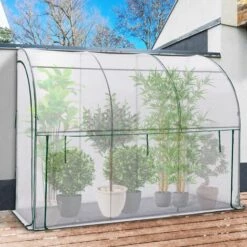 IDMARKET Serre D'hivernage Murale Adossée 100 X 300 CM Ouverture De Face