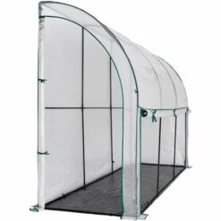 IDMARKET Serre D'hivernage Murale Adossée 100 X 300 CM Ouverture De Face -France Serre de jardin Soldes 2022 65599024 3