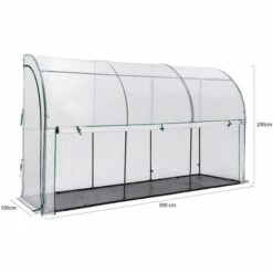 IDMARKET Serre D'hivernage Murale Adossée 100 X 300 CM Ouverture De Face -France Serre de jardin Soldes 2022 65599024 5