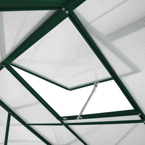 MONSTER SHOP Serre De Jardin Avec Base 1.9mx1.9m Cadre Aluminium Avec Fenêtre Et Porte Coulissante Jardinerie Plantes Vert - Vert 6 MONSTER SHOP Serre De Jardin Avec Base 1.9mx1.9m Cadre Aluminium Avec Fenêtre Et Porte Coulissante Jardinerie Plantes Vert - Vert – Image 4