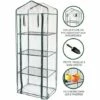 MONSTER SHOP Mini Serre à 4 étagère Avec Couverture En PVC | MonsterShop - Vert -France Serre de jardin Soldes 2022 65855115 1