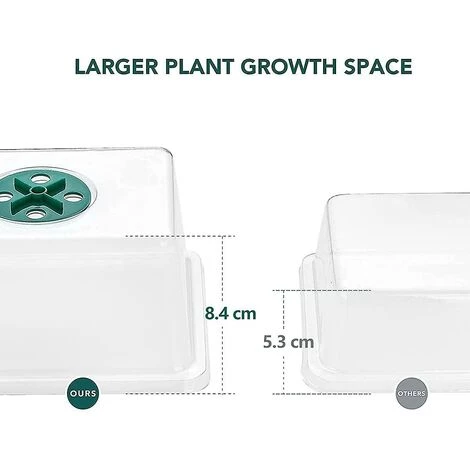 Cisea Mini Serre Pour Plantes, Plateau De Semis Intérieur 10 Pièces 120 Cellules Avec Couvercles Surélevés, Plateau De Semis, 20 étiquettes, 2 Outils 4 Cisea Mini Serre Pour Plantes, Plateau De Semis Intérieur 10 Pièces 120 Cellules Avec Couvercles Surélevés, Plateau De Semis, 20 étiquettes, 2 Outils – Image 2
