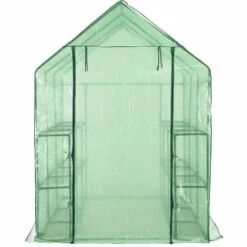 LES TENDANCES Serre De Plain-pied Avec 12 étagères Acier 143x214x196 Cm -France Serre de jardin Soldes 2022 66923393 4