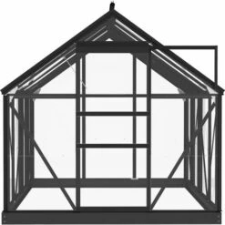 LES TENDANCES Serre En Verre Anthracite 155x200,5x191 Cm Aluminium -France Serre de jardin Soldes 2022 66924105 4