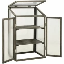 LES TENDANCES Serre 60x45x100 Cm Bois De Sapin -France Serre de jardin Soldes 2022 66924221 4