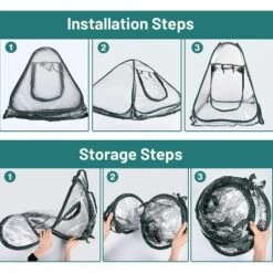 YIENJAOY Mini Serre Et Serre De Balcon, AGILITY Mini Pop Up Serre, Serre De Jardin Balcon, Mini-Tente De Serre, Serres De Culture En PVC De Intérieur Ou Extérieur, Tente Fleur Abri Pour Plantes De Jardin 70 X 70 X 80 Cm -France Serre de jardin Soldes 2022 67905565 4