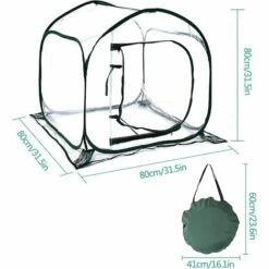 YIENJAOY Mini Serre Et Serre De Balcon, AGILITY Mini Serre Pop Up Grow House, Couverture De Serre Intérieure Extérieure En PVC, Petit Abri De Fleurs De Jardin Portable - 80 X 80 X 80 Cm -France Serre de jardin Soldes 2022 67905637 3